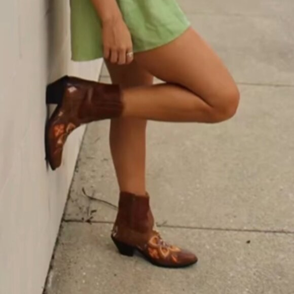 NEW DIBA TRUE Leather Cains Ville Western Booties IN brown for women 825 4m2 - Picture 15 of 15